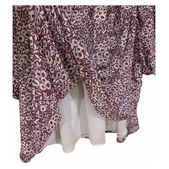 LOFT Blouse Peasant off-on-the shoulder Floral blouse Size XS - Picture 5 of 8